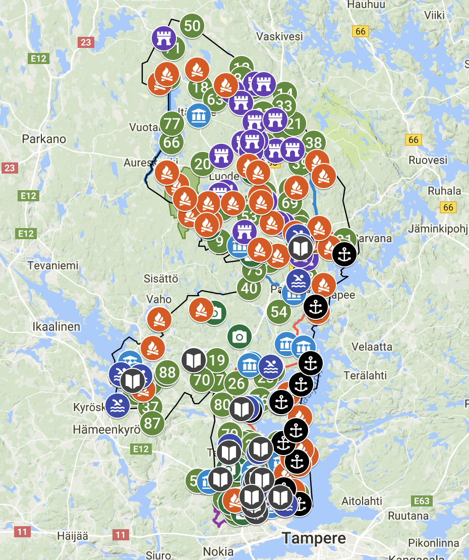 Ylöjärvi Retkelle -kartta kokoaa yhteen yli 250 paikkaa Ylöjärvellä.